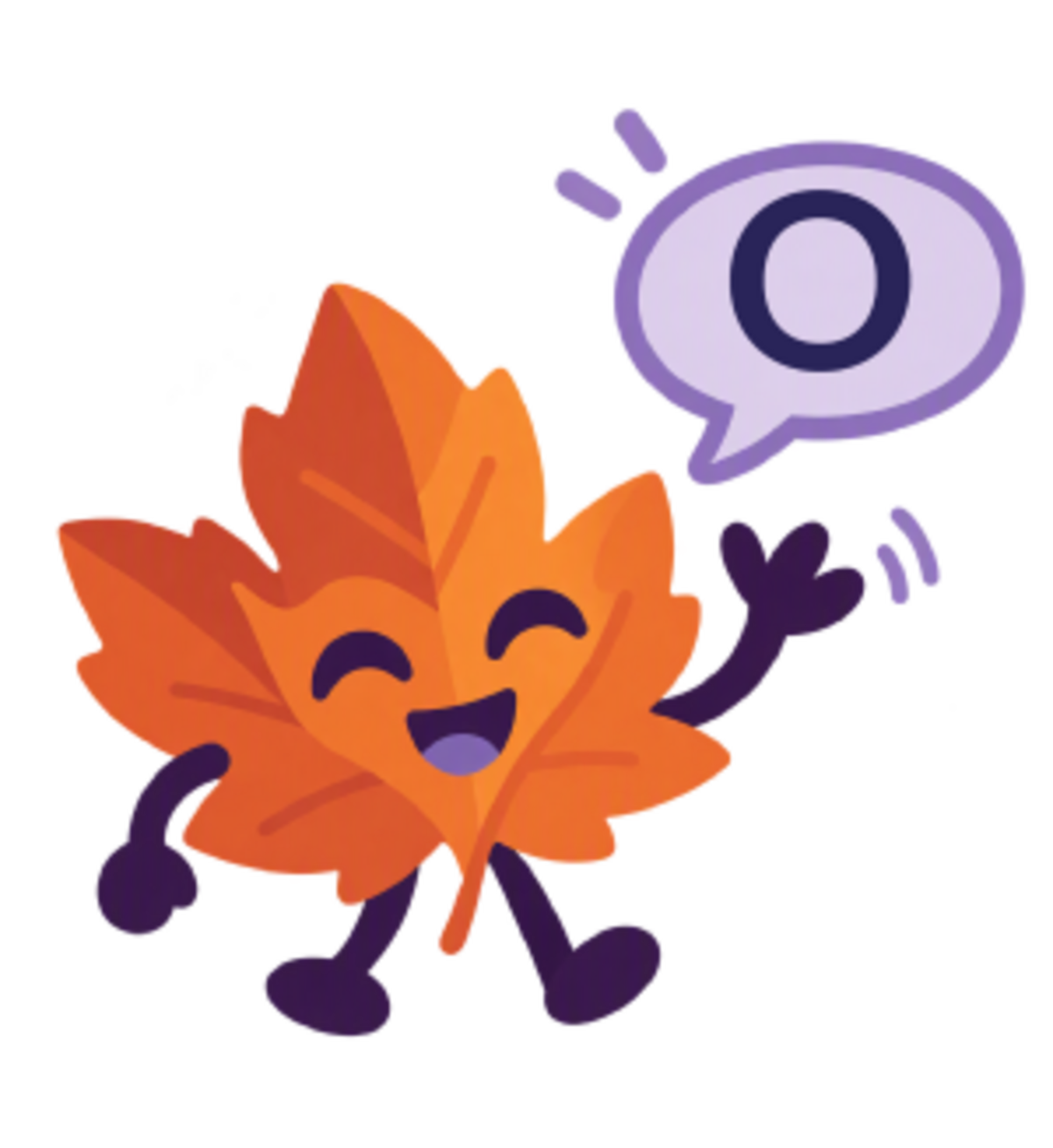 leaf illustration with letter O