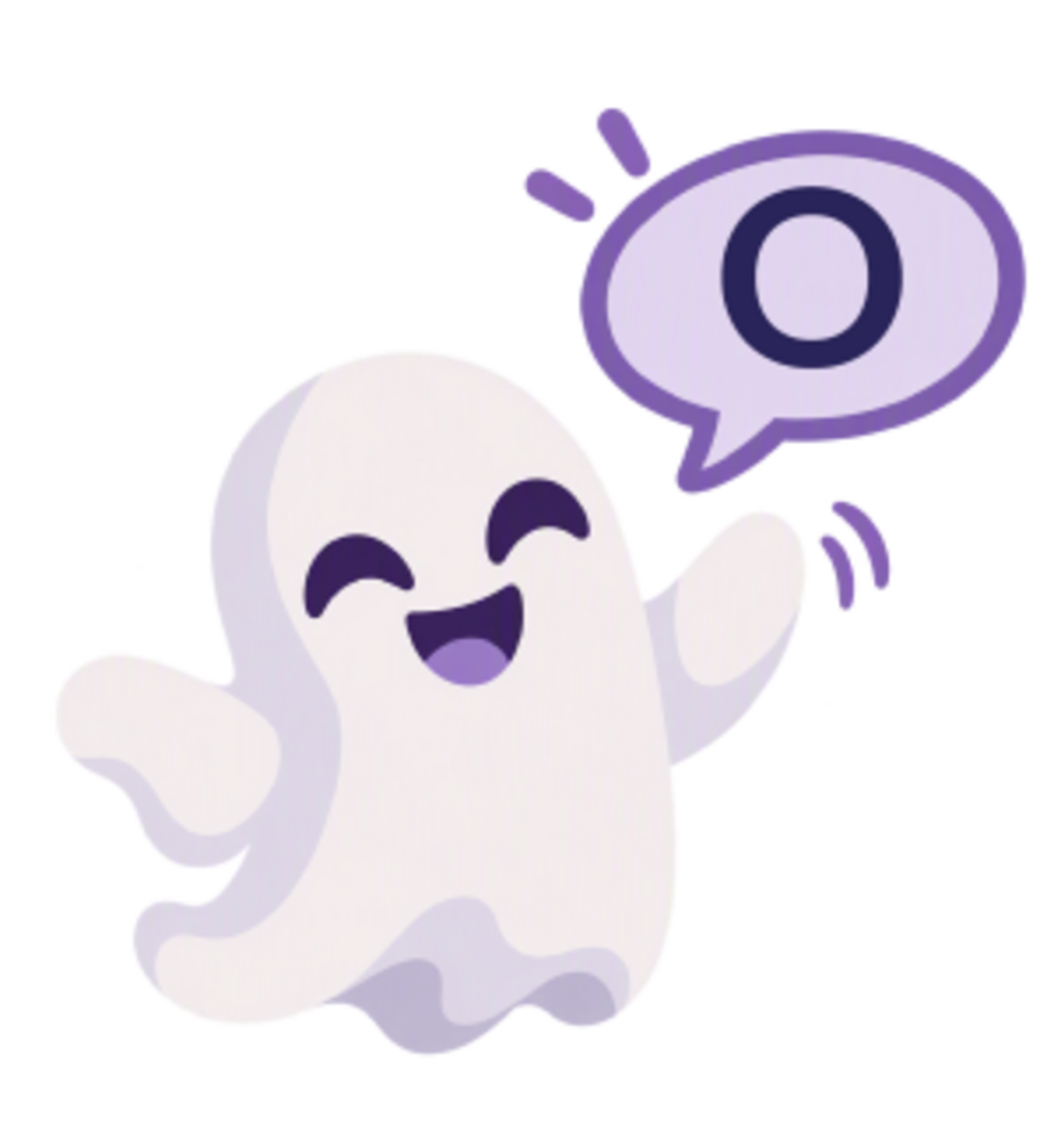 ghost illustration with letter O