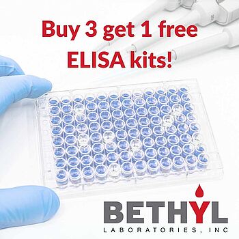 Buy 3 get 1 free ELISA kits by Bethyl