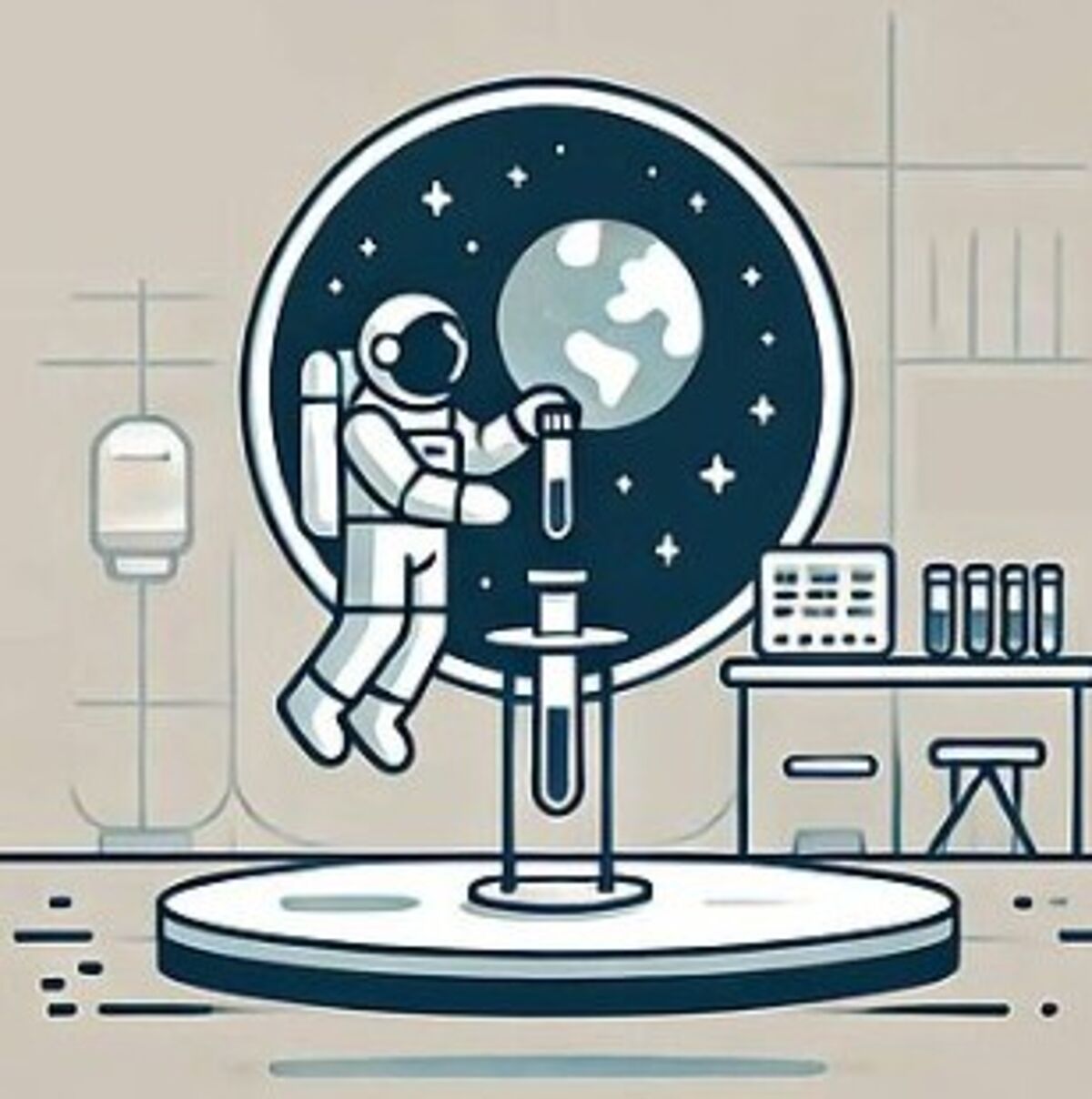 Space science lab illustration