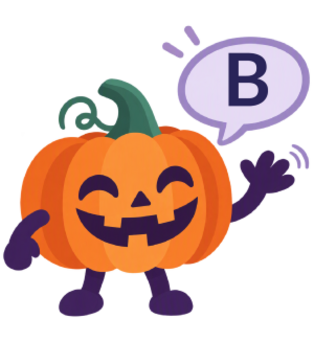 pumpkin illustration with letter B