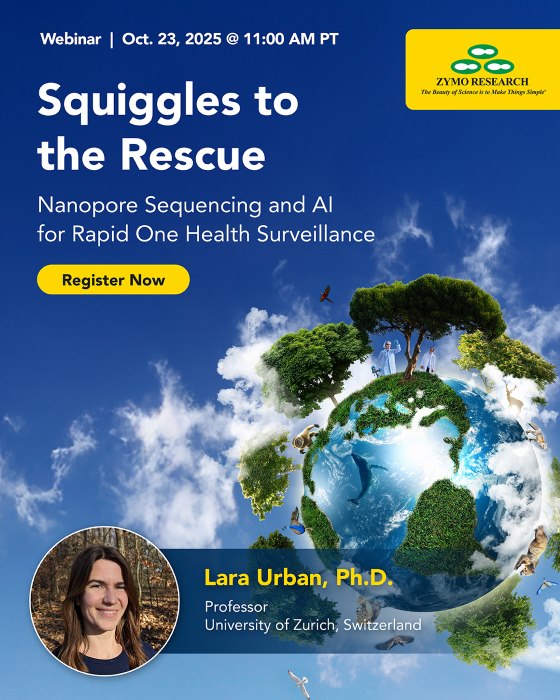 flyer banner for webinar Nanopore sequencing holds the promise of integrating genomics in rapid One-Health frontline strategies at the intersection of environmental, animal, and global health. This talk will demonstrate how nanopore sequencing can empower our understanding of pathogens and antimicrobial resistance in the clinical and environmental setting. It will also highlight the extant major shortcomings for rapidly translating nanopore data into actual frontline strategies and how leveraging raw nanopore data, or squiggles, and AI-based analysis might help us tackle these shortcomings.  You Will Learn: While we and others have shown that nanopore sequencing can accurately profile pathogenic risk from bacterial isolates in the clinical setting—where comparisons with established diagnostics are available, we will discuss the challenges of implementing nanopore metagenomics for One Health surveillance. We will show how the nanopore raw data in combination with AI-based methodology can potentially solve these challenges, and will present a few exemplary projects. We will explore our very latest results on actually using these metagenomics advances in the clinical and food safety setting. We will show how nanopore-driven metagenomic data can give us holistic and rapid insights into pathogens and resistances; we look forward to discussing how laboratory approaches can be adapted to allow for straightforward and on-site generation of such data.